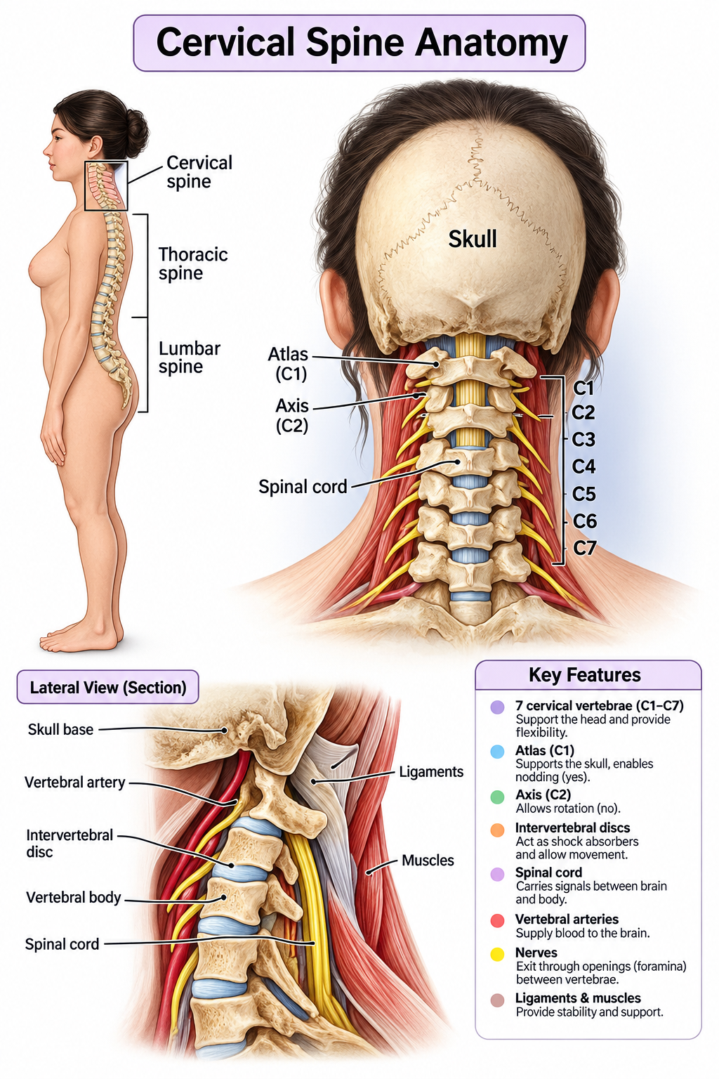 Cervical Spine Anatomy Infographic
